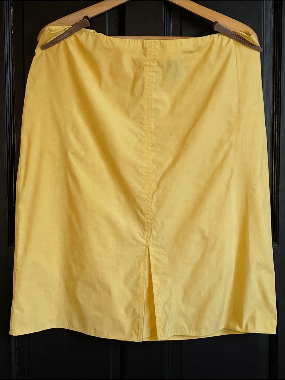 Banana Republic Butter Yellow Nylon Cotton Blend Straight Skirt Vintage Y2K 2001